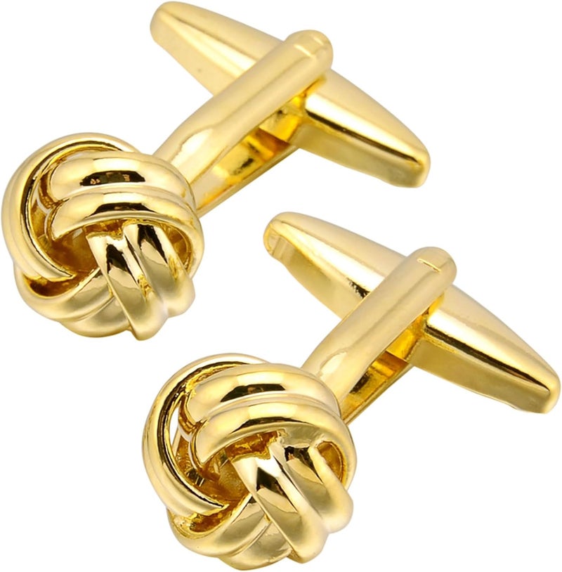 Jonwo Knot Cufflinks in Gift Box Cuff Links for Men Lady Daily Wear Business Wedding Party Tuxedo Shirt Birthday Gift - Image 1